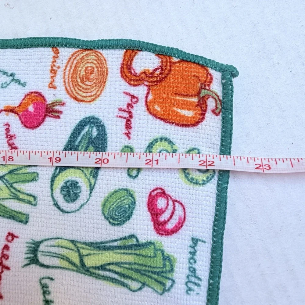 Laura Ashley Microfiber Kitchen Towel Vegetable Carrots Pepper Broccoli Celery